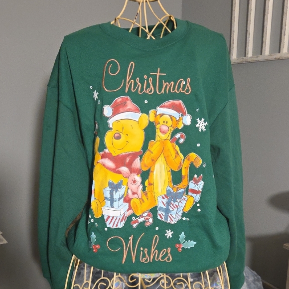Disney Green Winnie the Pooh Sweatshirt L - Picture 1 of 9